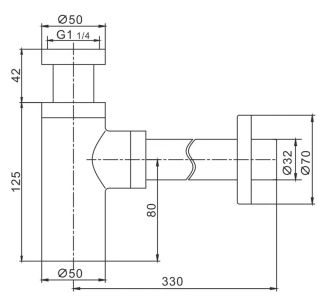 Сифон для раковины Rose RS22 хром